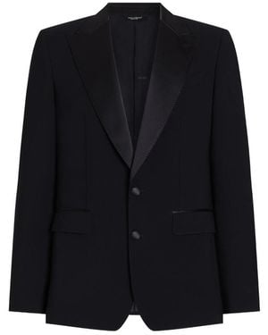 Dolce & Gabbana Single-Breasted Two-Piece Wool Tuxedo Suit - Black
