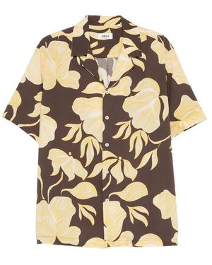 Altea Floral-Print Short-Sleeve Shirt - Metallic