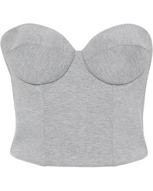 GIUSEPPE DI MORABITO Cropped Corset - Grey