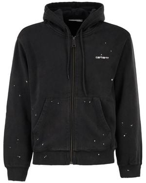 Carhartt Paint-Effect Zip-Up Hoodie - Black