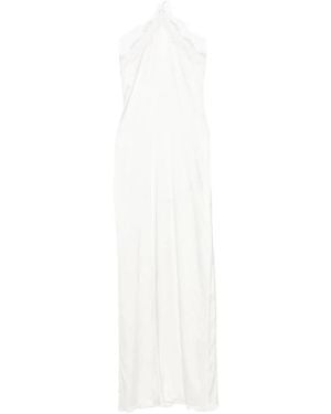 Oséree Lace-Trim Halterneck Maxi Dress - White