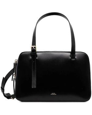 A.P.C. Top Handle Bag With Adjustable Strap - Black