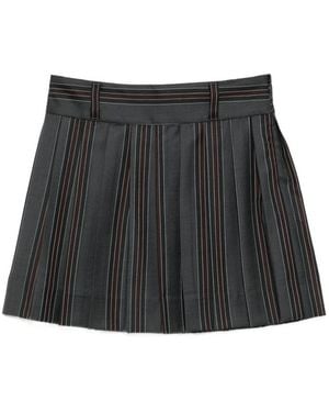 Enfants Riches Deprimes Striped Mini Pleated Skirt - Black