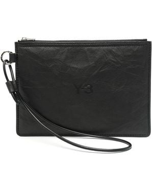 Y-3 Leather Clutch Bag - Black