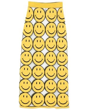 Moschino Smiley-Face Straight Skirt - Yellow
