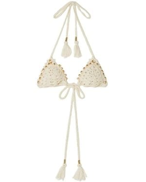 Alanui Cape Jasmine Bikini Top - White