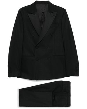 Lardini Double-Breasted Suit - Black