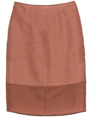 BITE STUDIOS Paneled Midi Skirt - Brown