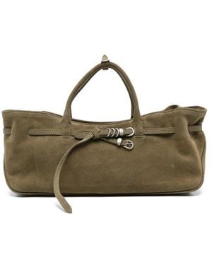 Marge Sherwood Grandma Used Buckle-Detail Suede Tote Bag - Green