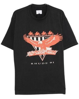 Rhude Stage Racing Graphic-Print T-Shirt - Black