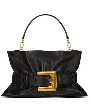 Balmain Medium Anthem Belt-Detail Shoulder Bag - Black