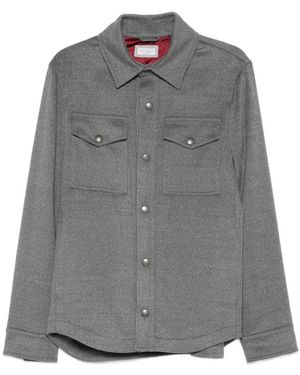 Brunello Cucinelli Flap-Pocket Shirt Jacket - Grey