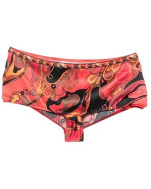 PUCCI High-Cut Silk Briefs - Red