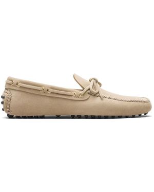 Car Shoe Suede Driving Shoes - Natural