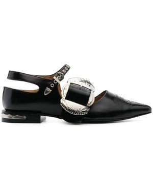 Toga Buckle-Detail Court Shoes - Black