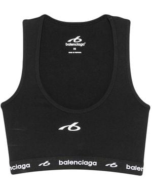 Balenciaga Logo-Jacquard Underband Sports Bra - Black
