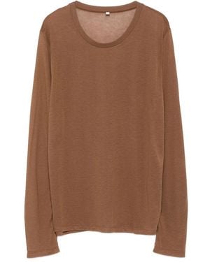 Baserange Round-Neck Long-Sleeve Top - Brown