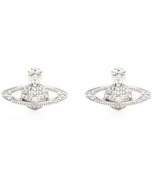 Vivienne Westwood Mini Bas Relief Orb Crystal-Embellished Earrings - White