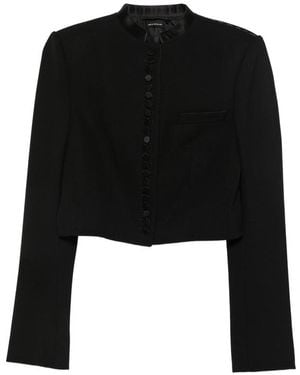 Tom Ford Button-Up Cropped Jacket - Black