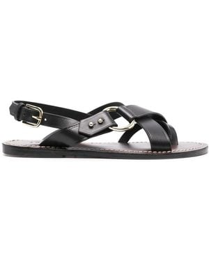 Soeur Florence Leather Sandals - Black
