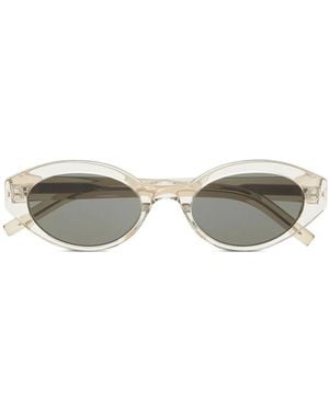 Saint Laurent Oval-Frame Transparent Sunglasses - Green
