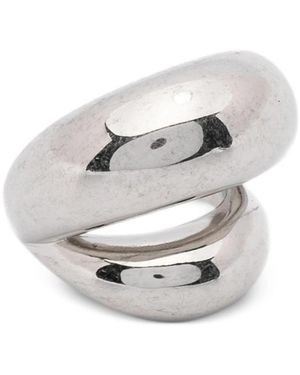 Panconesi Sculptural-Design Double-Band Rings - Brown
