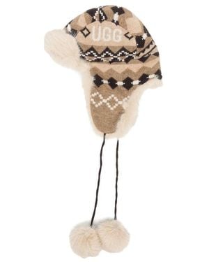 UGG Fair Isle Faux-Fur Hat - Natural