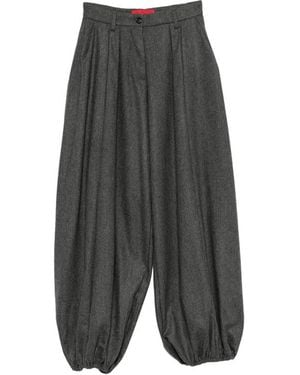 Thelatest Pleated Balloon-Hem Trousers - Grey