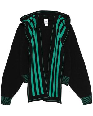 adidas Striped Scarf Hoodie - Green