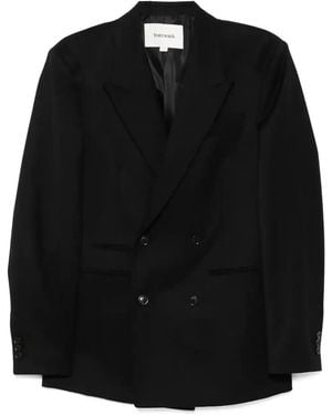 Tonywack Double-Breasted Twill Blazer - Black