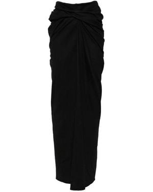 Entire studios Interlock Twist-Detail Draped Maxi Skirt - Black