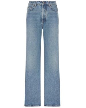 Miu Miu Logo-Embroidered Straight-Leg Jeans - Blue