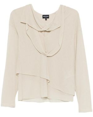 Giorgio Armani Jumper Neutral V-Neck - Natural
