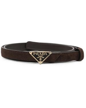 Prada Logo-Plaque Belt - Black