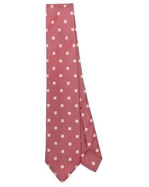 Barba Napoli Patterned-Jacquard Tie - Red
