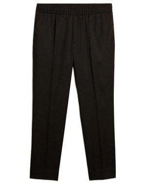 Golden Goose Logo-Plaque Virgin Wool Trousers - Black