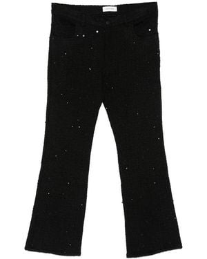 Ernest W. Baker Sequin-Embellished Bouclé-Knit Trousers - Black