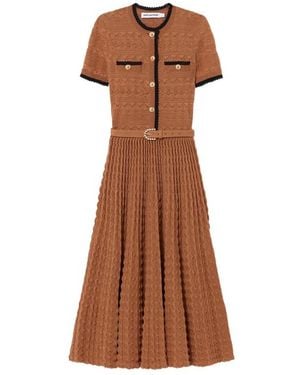 Self-Portrait Knitted Dresses - Brown