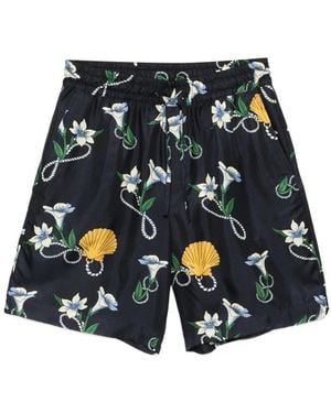 Drole de Monsieur Floral-Printed Shorts - Blue