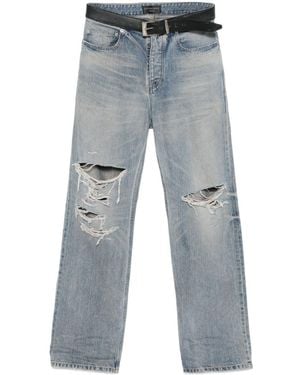 Balenciaga Integrated-Belt Jeans - Blue