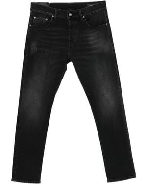 Dondup Distressed Logo-Patch Jeans - Black