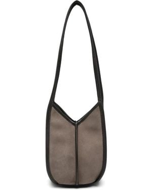 Hereu Cabus Leather-Trim Shoulder Bag - Gray