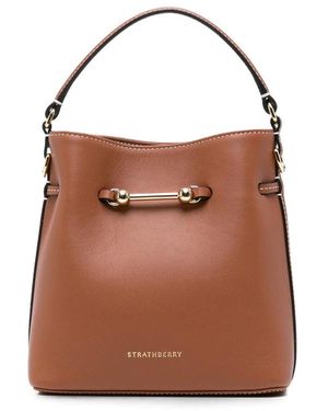 Strathberry Mini Corda Bucket Leather Tote Bag - Brown