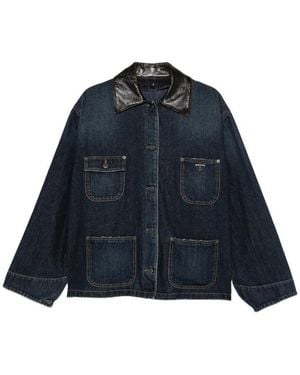 Prada Button-Fastening Denim Jacket - Blue