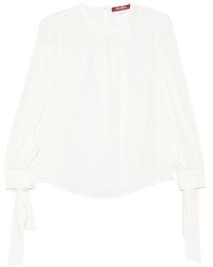 Max Mara Tied-Cuff Blouse - White