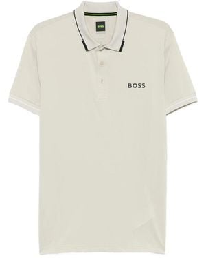 BOSS Logo-Print Polo Shirt - White