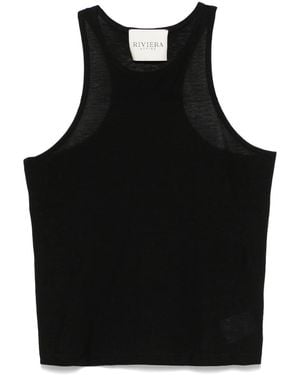Riviera Cotton Tank Top - Black