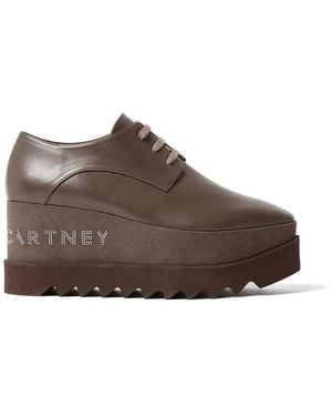 Stella McCartney Elyse Logo-Detail Derby Shoes - Brown
