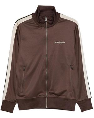 Palm Angels Logo-Print Side-Stripe Jacket - Brown
