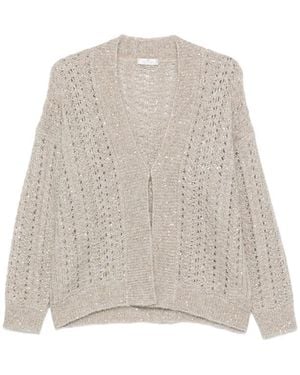 Panicale Sequin-Embellished Open-Knit Cardigan - Natural